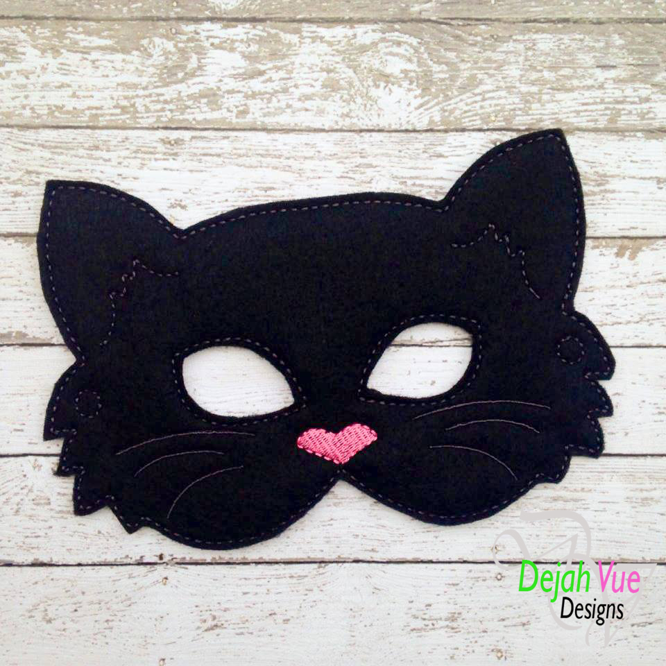 Black Cat Mask  Dejah Vue Designs