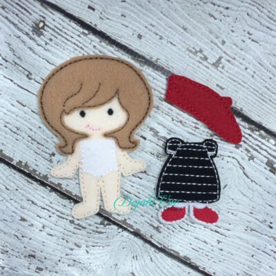 Bridget Girl Felt Doll 4×4