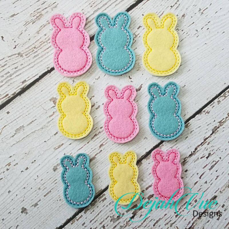 BUNNY SILHOUETTE FELTIES MARSHMALLOW EASTER BUNNY BUTT - Dejah Vue Designs