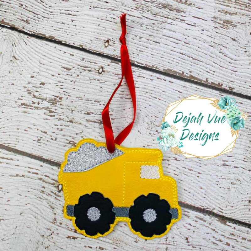 DUMP TRUCK ORNAMENT EMBROIDERY DESIGN